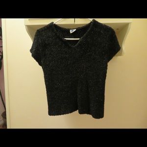 90's Vintage Fuzzy Black Shirt w/silver specks